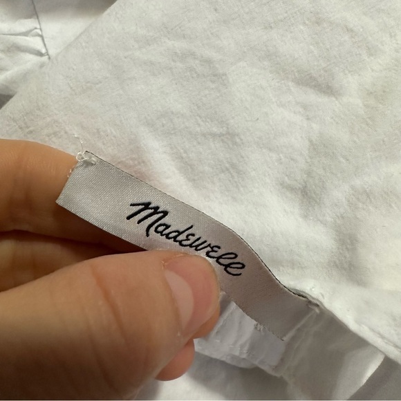 Madewell button front tiered midi dress eyelet white sleeveless - Picture 4 of 5